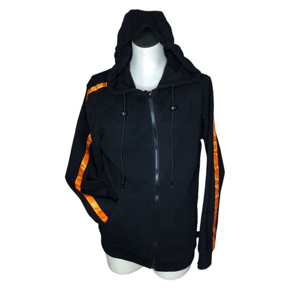 Boxraw Loma Black Jacket Hoodie Orange Stripe Mens Large - Picture 1 of 16